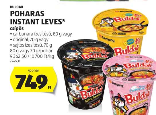 Buldak Poharas Instant Leves