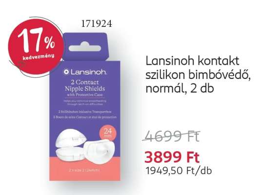 Lansinoh kontakt szilikon bimbóvédő, normál, 2 db