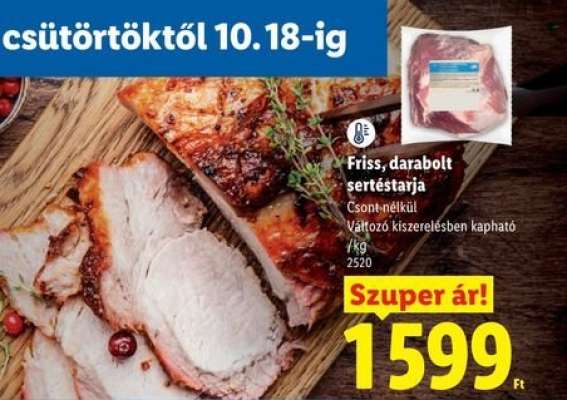 Friss, darabolt sertéstarja