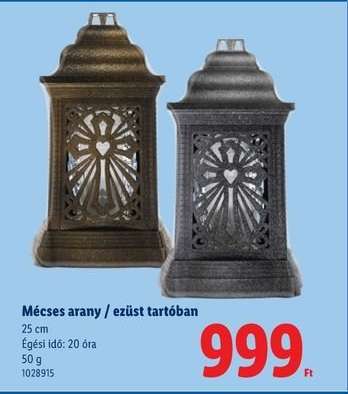 Mécses arany / ezüst tartóban