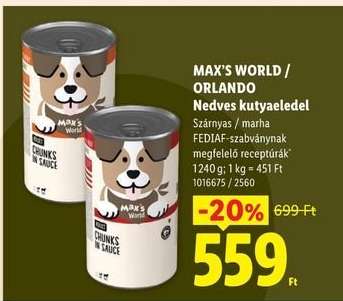 MAX’S WORLD / ORLANDO Nedves kutyaeledel