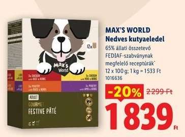 MAX'S WORLD Nedves kutyaeledel
