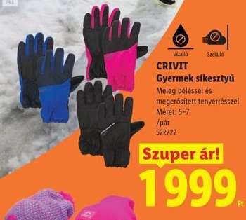 CRIVIT Gyermek síkesztyű