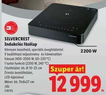 SILVERCREST Indukciós főzőlap