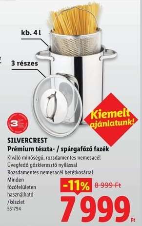 SILVERCREST Prémium tészta- / spárgafőző fazék