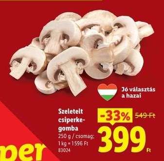 Szeletelt csiperkegomba