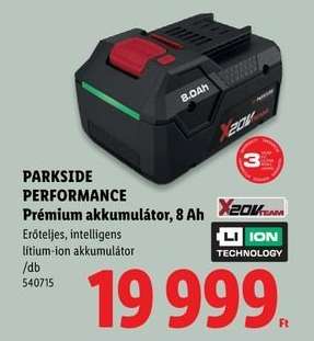 PARKSIDE PERFORMANCE Prémium akkumulátor, 8 Ah
