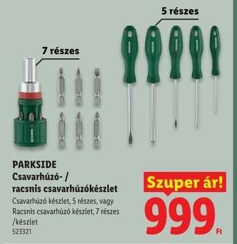 PARKSIDE Csavarhúzó- / racsnis csavarhúzókészlet
