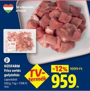 HÚSFARM Friss sertés gulyáshús