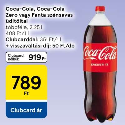Coca-Cola, Coca-Cola Zero vagy Fanta szénsavas üdítőital