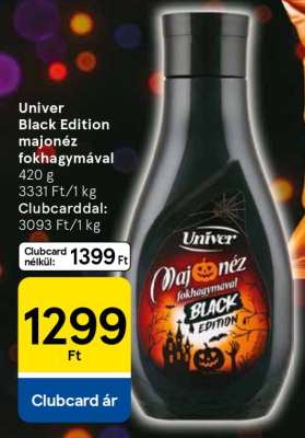 Univer Black Edition majonéz fokhagymával