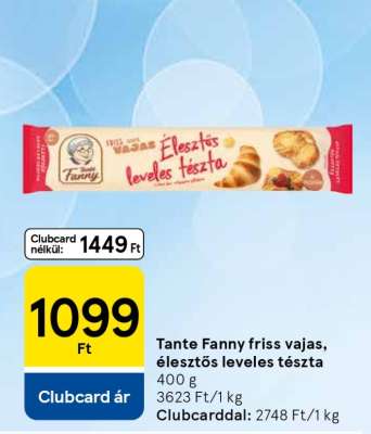TANTE FANNY FRISS VAJAS ÉLESZTŐS LEVELES TÉSZTA