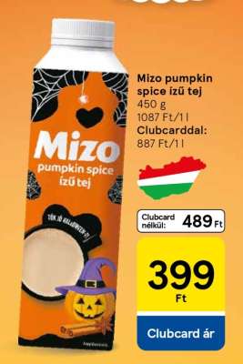 Mizo pumpkin spice ízű tej