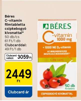 Béres C-vitamin filmtabletta csipkebogyó kivonattal