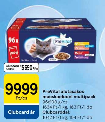 PreVital alutasakos macskaeledel multipack