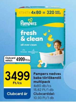 Pampers nedves baba törlőkendő multipack
