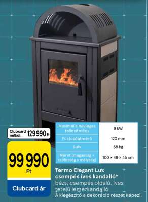 Termo Elegant Lux csempés íves kandalló