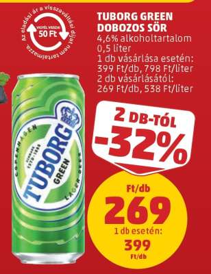 Tuborg Green dobozos sör