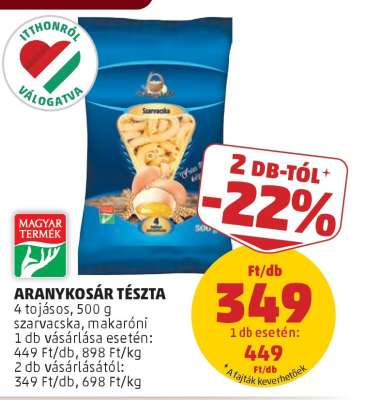 Aranykosár Tészta