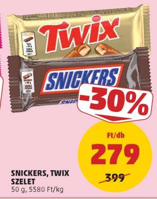 Snickers, Twix szelet