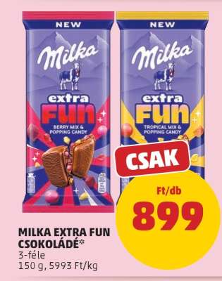 MILKA EXTRA FUN CSOKOLÁDÉ