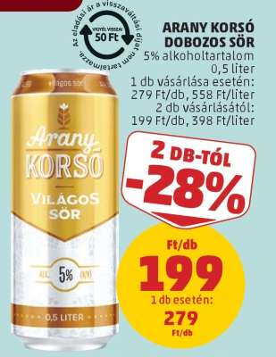 Arany Korsó Dobozos Sör