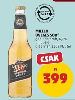 Miller Üveges Sör