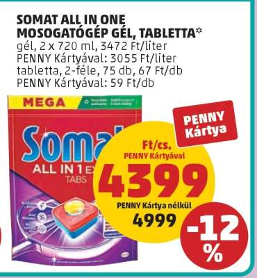 Somat All in One Mosogatógép Gel, Tabletta