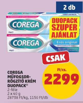 Corega műfogsor-rögzítő krém duopack