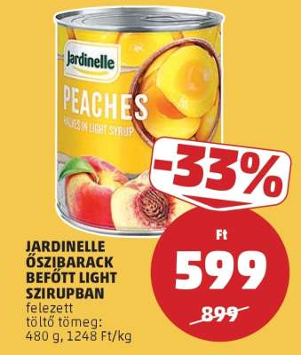 Jardinelle Őszibarack Befőtt Light Szirupban