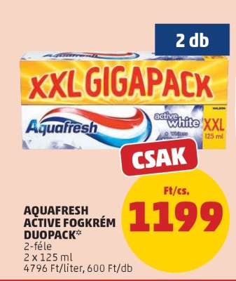 Aquafresh Active Fogkrém Duopack