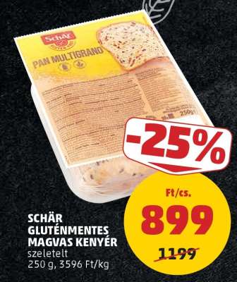 Schär Gluténmentes Magvas Kenyér