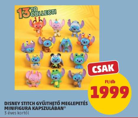 DISNEY STITCH GYŰJTHETŐ MEGLEPETÉS MINIFIGURA KAPSZULÁBAN