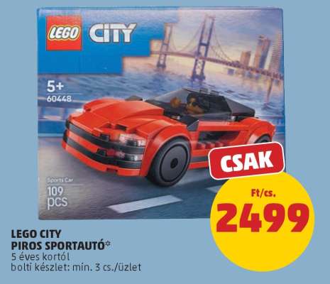 LEGO CITY PIROS SPORTAUTÓ