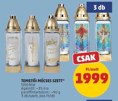 Temetői mécses szett