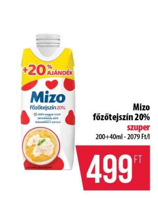 Mizo Főzőtejszín 20%