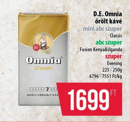 D.E. Omnia őrölt kávé