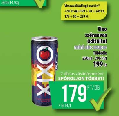XIXO SZÉNSAVAS ÜDÍTŐITAL