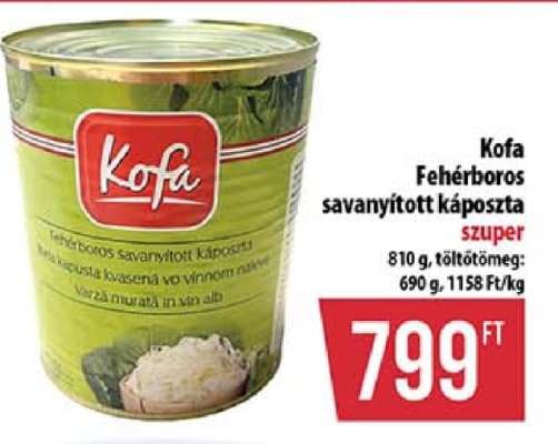 Kofa fehérboros savanyított káposzta