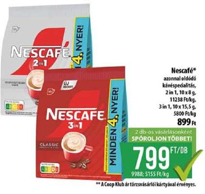 Nescafé 2in1 és 3in1