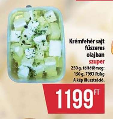 Krémfehér sajt fűszeres olajban