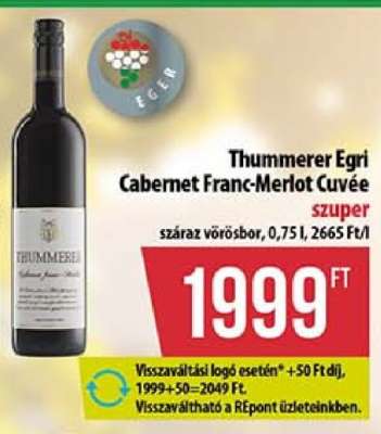 Thummerer Egri Cabernet Franc-Merlot Cuvée