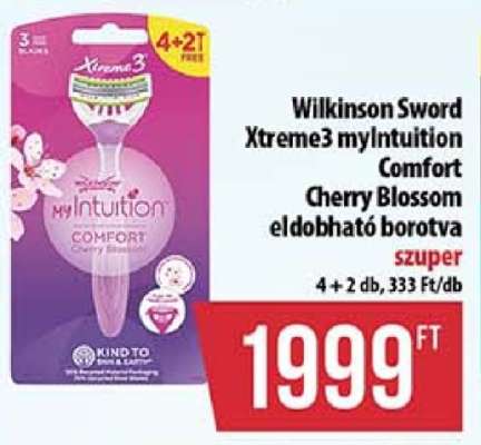 Wilkinson Sword Xtreme3 myIntuition Comfort Cherry Blossom eldobható borotva