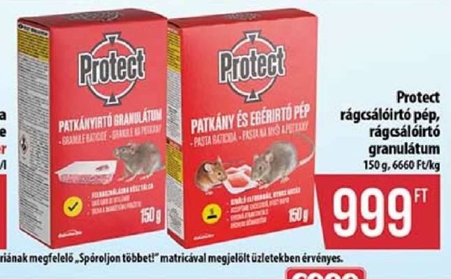 Protect rágcsálóirtó pép, rágcsálóirtó granulátum