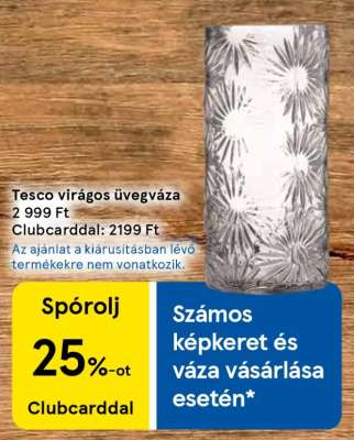 Tesco virágos üvegváza