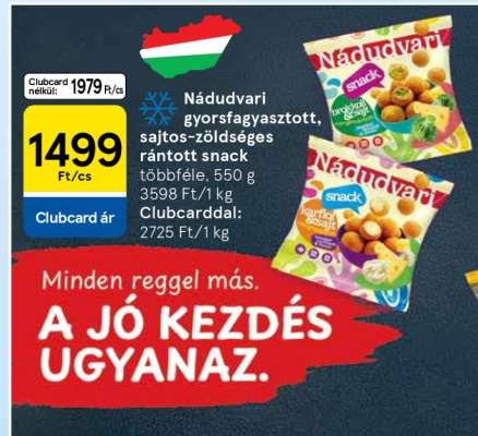 Nádudvari gyorsfagyasztott, sajtos-zöldséges rántott snack