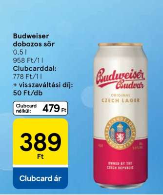 Budweiser dobozos sör