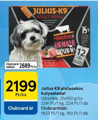 Julius-K9 alutasakos kutyaeledel