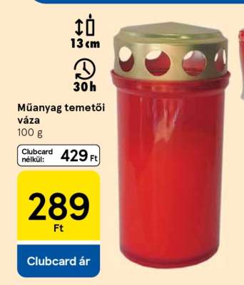 Műanyag temetői váza