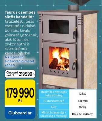 Taurus csempés sütős kandalló